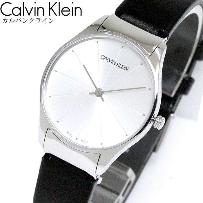 CK カルバンクライン Calvin Klein 腕時計 ウォッチ レディース CLASSIC TOO クラシック トゥー 2針 32mm シルバー  ブラック レザー K4D221C6 ファッション スイス製クオーツ ブランド ラッピング無料可 人気 プレゼント おしゃれ おすすめ | HAPIAN