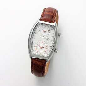 Salvatore Marra サルバトーレマーラ 腕時計 メンズ レディース ユニセックス デュアルタイム トノー型 レザーバンド 革ベルト プレゼント ギフト ペアもOK SM23107-SSWH/BR