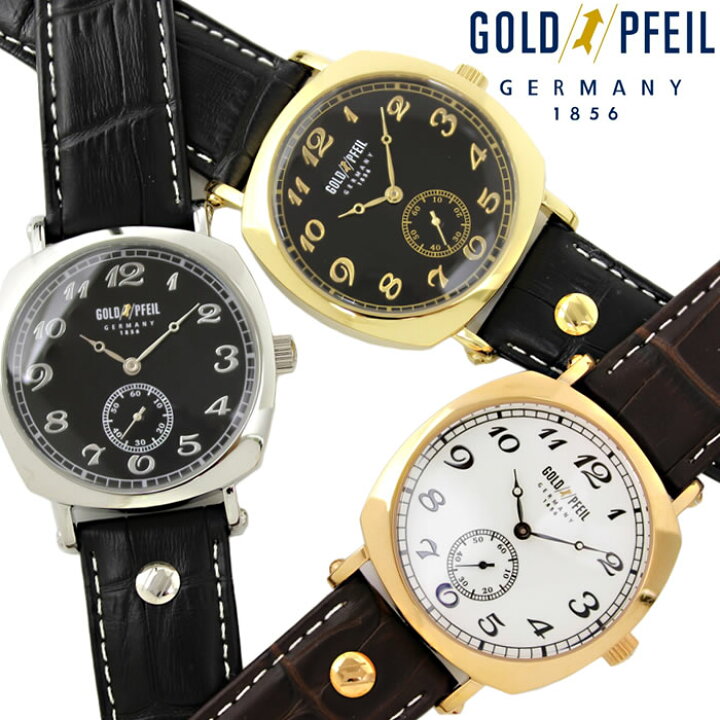 楽天市場】【送料無料】腕時計 メンズ ゴールドファイル 革ベルト GOLD 