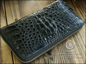 GODANE ゴダン 本革 クロコダイル ラウンドファスナー メンズ 長財布 黒 ブラック かっこいい 大人 おすすめ ギフト プレゼント 誕生日 バレンタイン 高級【財布】 【さいふ】 【サイフ】 【ウ