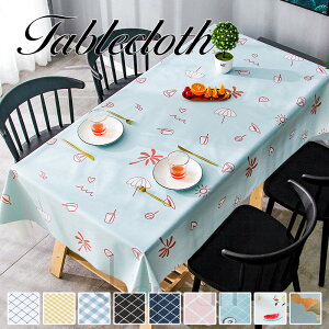 送料無料 テーブルクロス 撥水 食卓カバー PVC テーブルマット デスクマット マット テーブルカバー 防水 防油 撥油 汚れ防止 傷防止 北欧風 チェック柄 正方形 長方形 撥水加工 家庭用 業務