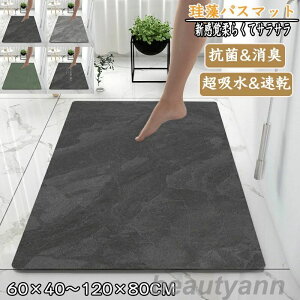 珪藻土バスマット40x60cm~80x120cm 大判 サイズ 珪藻土マット 風呂 バスマット 足ふきマット 速乾 珪藻土 キッチンマット 滑り止め 浴室 洗面所 吸水 速乾 抗菌 滑り止め 北欧 脱衣所 吸水マット