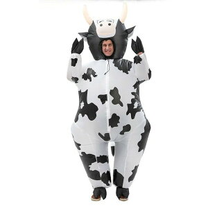 乳牛 にゅうぎゅう エアーコスプレ 乳用牛 コスチューム 着ぐるみ ハロウィン 野生動物 コスプレ服 空気で膨らむ インフレータブルコスチューム 充気 衣装 仮装 文化祭 部活 パーティー用