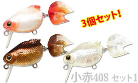 LUCKY CRAFT【ラッキークラフト】金魚・小赤40S お試しセット1【3個セット】 (六鱗+茶金+アルビノ)