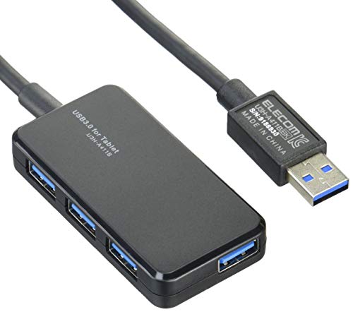 エレコム USB3.0 ハブ 4ポート バスパワー タブレット向け ブラック U3H-A411BBK