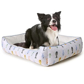 JEMA 猫 ベッド 夏用 犬 ペットベッド 接触冷感 ひんやり クッション 洗える 長方形 60x50x18cm ペットべっと 犬用ソファー