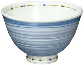 波佐見焼 軽量 飯碗 (大) カラードット柄 青色 電子レンジ 食洗器可 日本製 14777