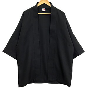【Happi.Tokyo|はっぴどっと東京】綾織法被(あやおりはっぴ)黒 ブラック Black 無地法被 はっぴ ハッピ 半被 半纏 はんてん日本 お祭り 太鼓 フェス イベント大人用 フリーサイズ当社オリジ