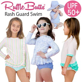 ラッフルバッツ ラッシュガード水着 【上下セット】セパレート ベビー水着 キッズ水着 子供水着 女の子水着 紫外線防止 UPF50+ UVカット スイミング オシャレ インポート 保育園 幼稚園 小学生 ジュニア サイズ 70 80 90 100 110 120 130 140