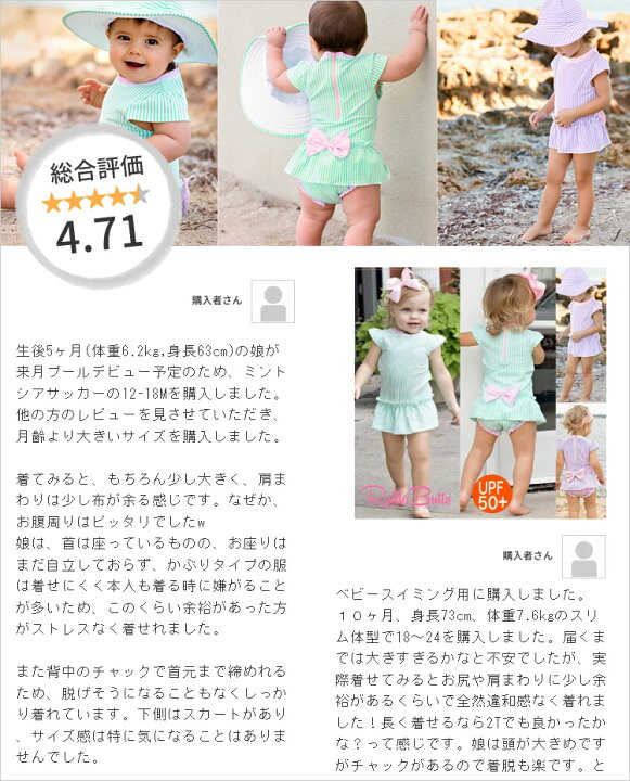 ラッフルバッツ スカートワンピース水着 ベビー水着 ラッシュガード 女の子 赤ちゃん ペプラム コンビニ受取対応商品