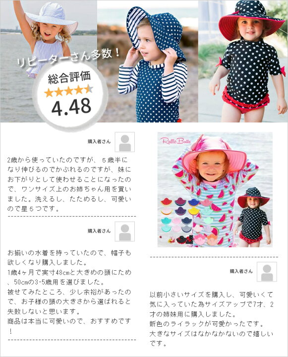 楽天市場 ラッフルバッツ ベビー キッズ帽子 Hatスイムハット 水着用帽子紫外線防止 Upf50 Uvカット率98 あご紐つき0歳1歳2歳3歳4歳5 歳6歳7歳8歳幼稚園 子供 女児 小学生 ジュニア 送料無料 Happiness Color
