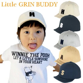 Little GRIN BUDDY（リトルグリンバディ）ベースボールキャップ　ローマ字 英字キャップ ロゴキャップ あご紐付き 調節部分はマジックテープ【キッズ帽子】【子供帽子】【キッズキャップ】子供 女の子 男の子