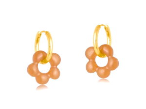 Big Metal London �r�b�O���^�������h�� Elsa Beaded Huggie Hoop Earrings 2963 �s�A�X �t�[�v�s�A�X �n�M�[�t�[�v �L���b�`���X �����p �h��� �X�C���O �r�[�Y �p�[���� ���Ԃ� ������ �S�[���h �t�F�~�j