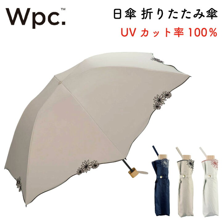 日傘 折りたたみ傘 Wpc. 遮光ドームリムフラワーminiUVカット/紫外線対策・熱中症対策/ギフト/パラソル/レディース/メンズ/ギフト対象日焼対策 折り畳み 撥水 おしゃれ 可愛い 紫外線対策 コンパクト 軽量 遮熱 シンプル 無地 Happiness color Wpc 日傘 遮光ドームリムフラワー ミニ ネイビー