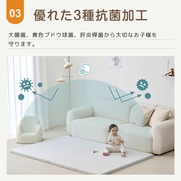 楽天市場】赤ちゃん プレイマット 折りたたみ 厚手 ベビーマット 