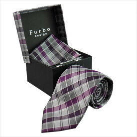 フルボ デザイン Furbo design ネクタイ 21085631-6 パープル/GRAY 4点セット
