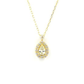 toujours トゥージュール K18 イエローゴールド YG 0.2ct Pear Shape Cut ペアシェイプカット ダイヤモンド ネックレス 40cm