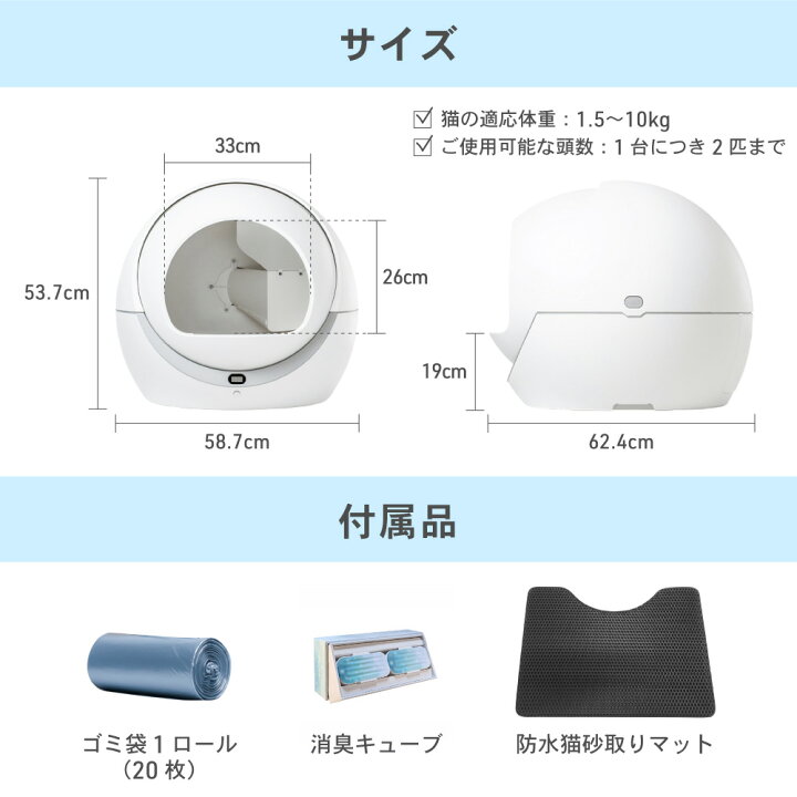 楽天市場】【猫砂2袋プレゼント】ペッツリー PLUS 猫 トイレ 自動 大型 