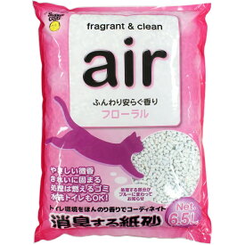 スーパーキャット 猫砂 air フローラル 6.5L 猫 トイレ ネコ砂 消臭 ごみ処理かんたん 燃やせる トイレに流せる 香りつき 国産