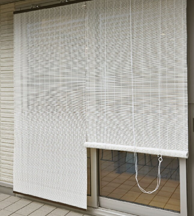 【三宅製簾】【選べる2色】モダンコーデ (幅88×長さ135cm)【巻上器:別売】 デザイン すだれ(オフホワイト・ スプリンググリーン) インテリア×生活雑貨 八風堂 モダンコーデ・デュオ (幅88×長さ180cm)【巻上器