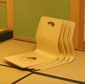 【送料無料】木製 和風 座椅子【4脚セット】