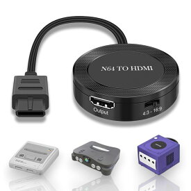 【K&SGAMER】 マルチ変換 コンバーター スーパーファミコン ゲームキューブ ニンテンドー64 対応 HDMI 変換 アダプター HDMIケーブル セット g-023