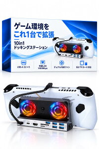 �y�g������p��1��Łz10in1 �h�b�L���O�X�e�[�V���� Steam Deck ROG Ally�Ή� �f���A����p�t�@�� 4K/60Hz PD100W 1000Mbps�L��LAN