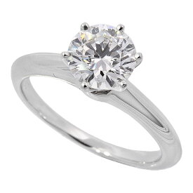 送料無料・返品可♪ティファニー ソリティア ダイヤ1.24ct I/VS2/EX リング PT950 13号 新品仕上げ済み♪【中古】