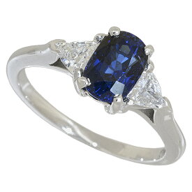 送料無料・返品可♪メーカー磨き済み♪ヴァンクリーフ＆アーペル 非加熱サファイア1.37ct ダイヤ リング K18WG 11号 A+♪【中古】
