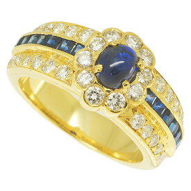 送料無料・返品可♪メーカー磨き済み♪ヴァンクリーフ&アーペル サファイア ダイヤ リング K18YG 8.5号 A+♪【中古】