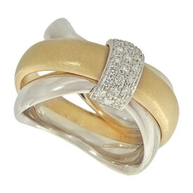 送料無料・返品可♪ポメラート ダイヤ リング K18YG/WG 15号 新品仕上げ済み♪【中古】