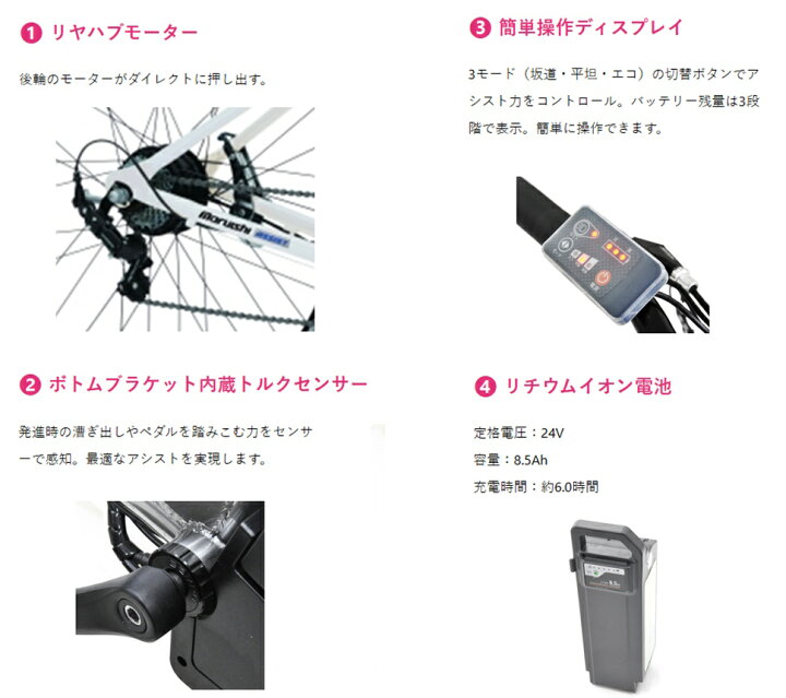 楽天市場】電動アシスト自転車 丸石サイクル ビュースポルティーボex 