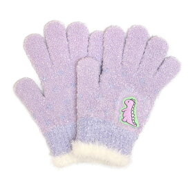 【冬物処分】手袋 ニット 五本指 キッズ 女の子 恐竜柄 子供 のびのび手袋 子供手袋 日本製