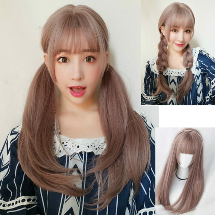 楽天市場 フルウィッグ ロング カール ツートン ラブリー姫カットロングストレート ウィッグ 自然 自然つむじ 前髪シースルーバング ウィッグロング ピンク 他 グラデーション ｈａｐｐｙ ｆａｓｈｉｏｎ