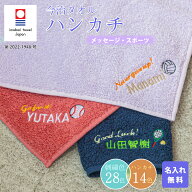 【名入れ 無料 刺繍 】 今治タオルハンカチ 綿100% 約25×25cm 14色 ミニハンカチ 【メッセージ・スポー…
