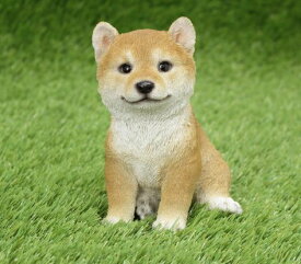 柴犬(子犬）ガーデニング 犬 置物 インテリア 動物 オブジェ 子犬