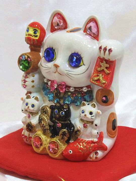 楽天市場 招き猫 デコレーション キラキラ 置物 おしゃれ かわいいデコレーションがパワーアップしました ゴージャス デコレーション 招福招き猫 Mサイズ 貯金箱 商売繁盛 開店祝い 御祝 縁起物 デコ 楽ギフ 包装 ハッピーグッズコレクション