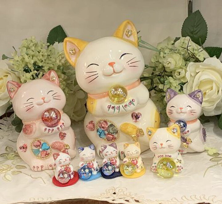 楽天市場】招き猫 デコレーション キラキラ 置物 おしゃれ かわいい 