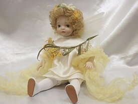 若月まり子　ビスクドール「ベビーエンジェル：イエロー」【楽ギフ_包装】【楽ギフ_のし】ビスクドール 御祝 贈答 創作人形 ギフト 結婚祝 出産祝 記念品