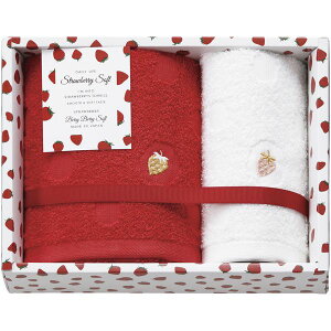 内祝い お返し タオル ギフト フェイスタオル ウォッシュタオル セット 詰め合わせ Strawberry Soft ストロベリー いちご 刺繍 かわいい 日本製 出産内祝い 結婚内祝い 結婚祝い 出産祝い 引き出