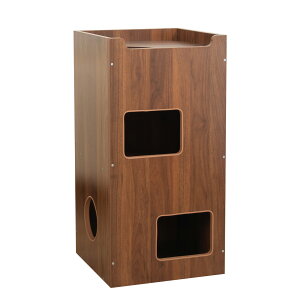 【クーポン2000円OFF⇒4980円】 改良版 キャットタワー 木製 木目調 猫タワー トンネル 超厚い板15mm 三階 キャットウォーク 高さ80cm 棚 ネコ用キャビネット おしゃれ ねこ ネコ シンプル 北欧 モ