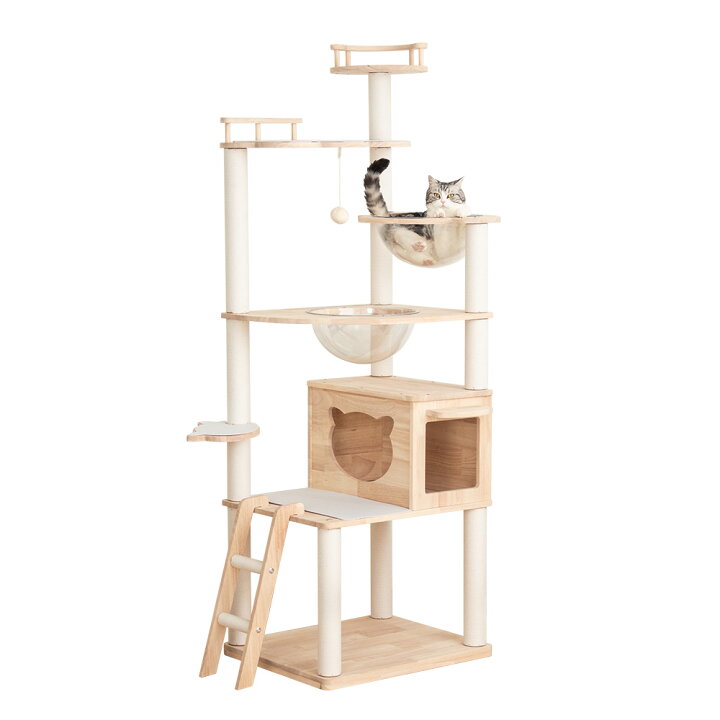 楽天市場】【楽天1位・12冠達成】 キャットタワー 木製 大型猫  