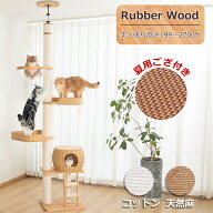 【2000円OFF⇒16800円】 キャットタワー 突っ張り 木製 極太 ＼涼しいゴザ付き／ 大型猫 おしゃれ 夏用 …