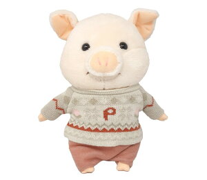 【ぷーとん】柄入りニット ぬいぐるみ Sサイズ 豚内藤デザイン研究所 JAN-4990795042506