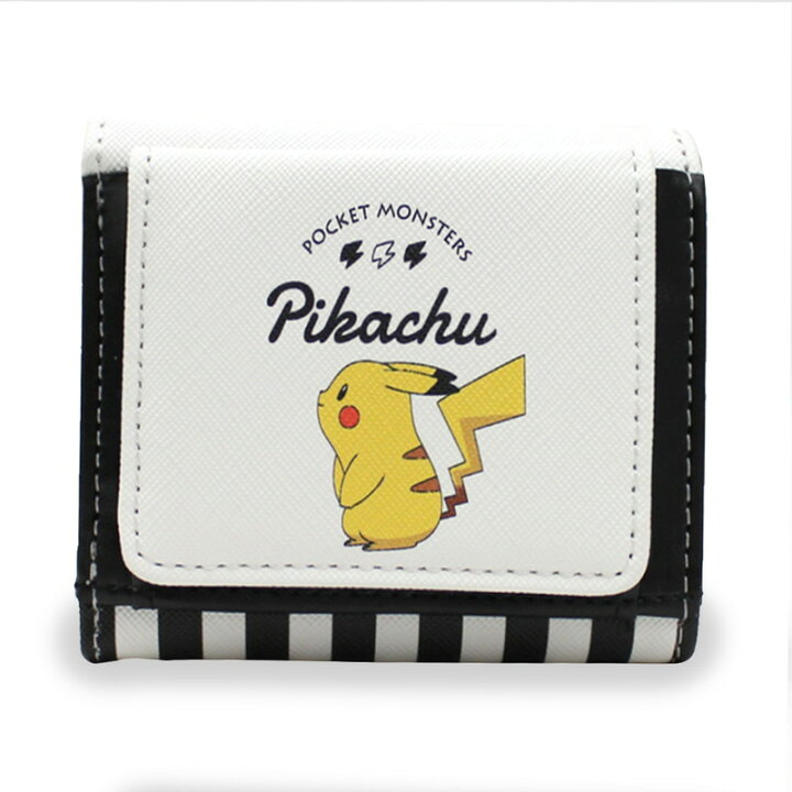 楽天市場 ポケットモンスター ポケモン 3つ折り財布 ミニ財布 ピカチュウ イーブイ ゆるかわ ゆめかわ モノトーン おしゃれ Pm 3068 キャラクターランド はなはな