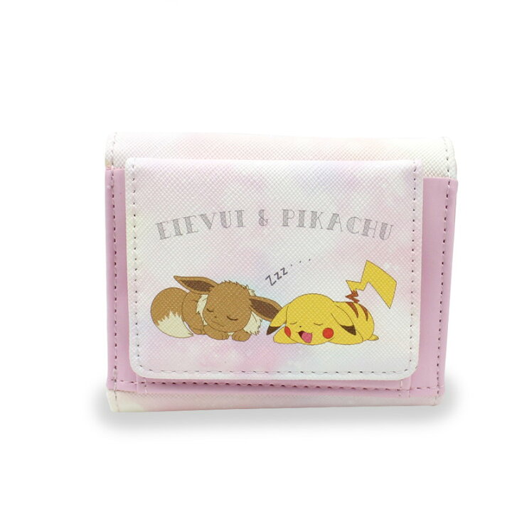 楽天市場 ポケットモンスター ポケモン 3つ折り財布 ミニ財布 ピカチュウ イーブイ ゆるかわ ゆめかわ モノトーン おしゃれ Pm 3068 キャラクターランド はなはな