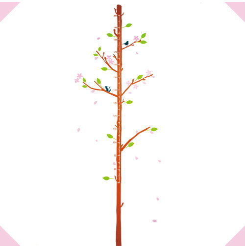 木の身長計デコレーションセット枝と花の飾りが新登場！あなただけの木に花を咲かせよう