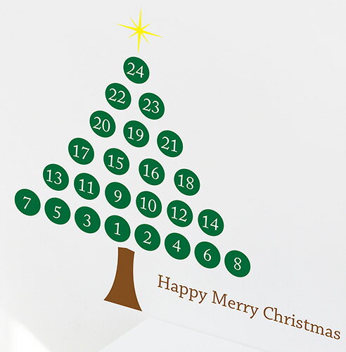 楽天市場 クリスマス ツリー カウント カレンダー アドベントカレンダー ウォールステッカー クリスマスツリー 壁 ウォールステッカー Happy Sticker
