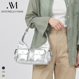 ANTONELLO MASI × SAN AND SUN 別注 LIA 2WAY ショルダーバッグ ワンショルダーバッグ ハンドバッグ レディース 本革 レザー 軽量 肩掛け シルバー ゴールド ブラック 通勤 おしゃれ イタリア製 正規代理店 保証付