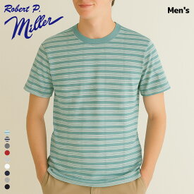 【メンズ】Robert P. Miller ロバートピーミラー 109C Panel-rib Crewneck Tee Tシャツ カットソー パネルリブ REGULAR FIT レギュラーフィット 半袖 コットン 無地 ボーダー ロバートP ミラー ≪正規販売代理店≫